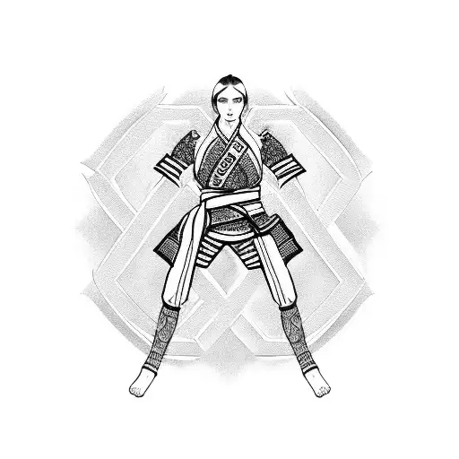 Cross With Taekwondo Black Belt Wrapped Around It