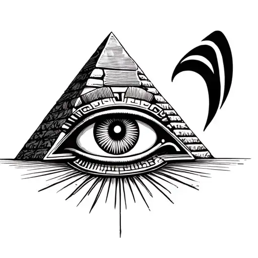 Eye Of Horus In Front Of Pyramid