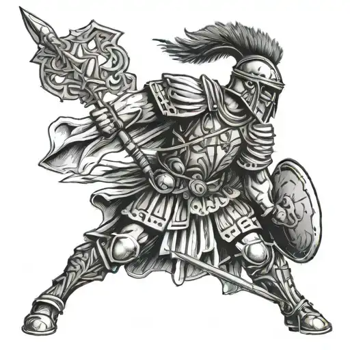 Roman Legionary With A Spear