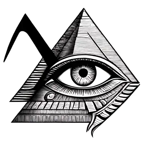 Eye Of Horus In Front Of Pyramid