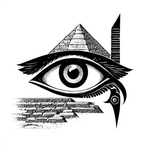 Eye Of Horus In Front Of Pyramid