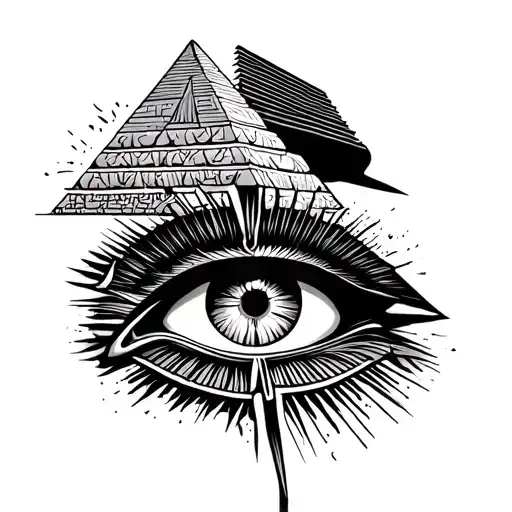 Eye Of Horus In Front Of Pyramid