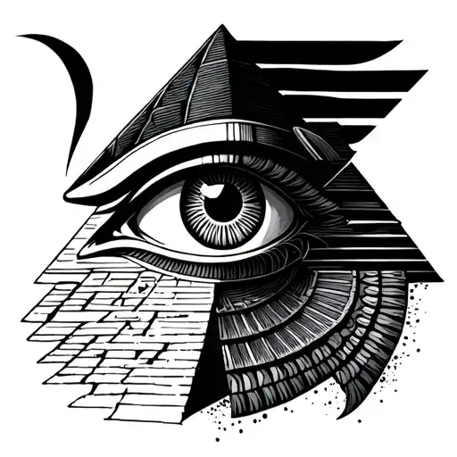 Eye Of Horus In Front Of Pyramid
