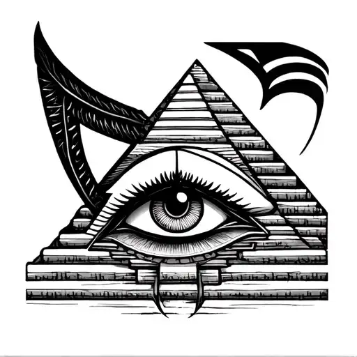 Eye Of Horus In Front Of Pyramid