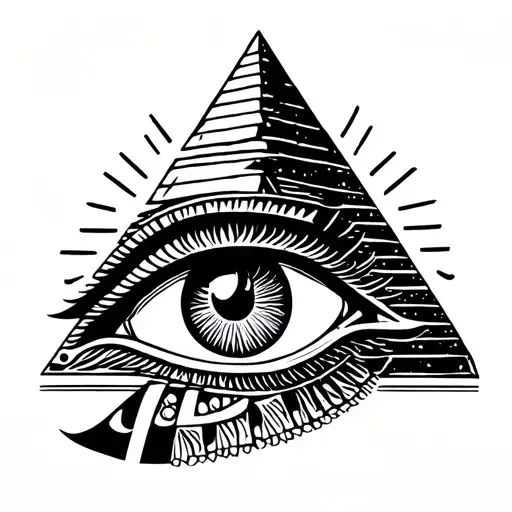 Eye Of Horus In Front Of Pyramid