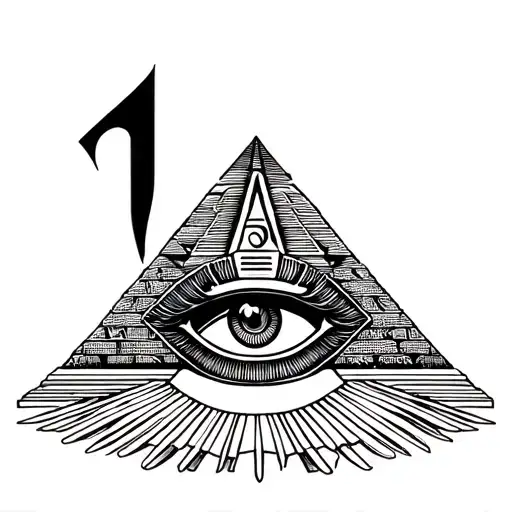 Eye Of Horus In Front Of Pyramid