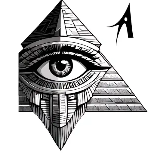 Eye Of Horus In Front Of Pyramid