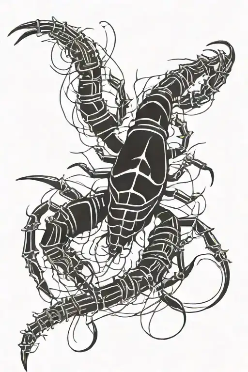 Scorpion Made Out Of Wire And Spines Forming The Shape