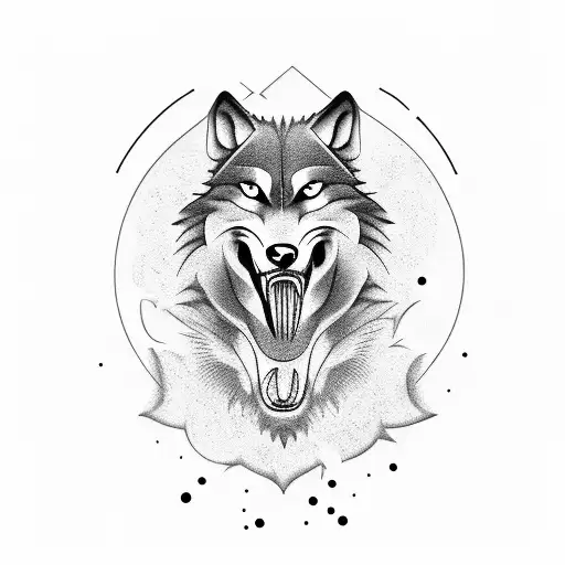 Wolf With Mouth Open Turned To The Side