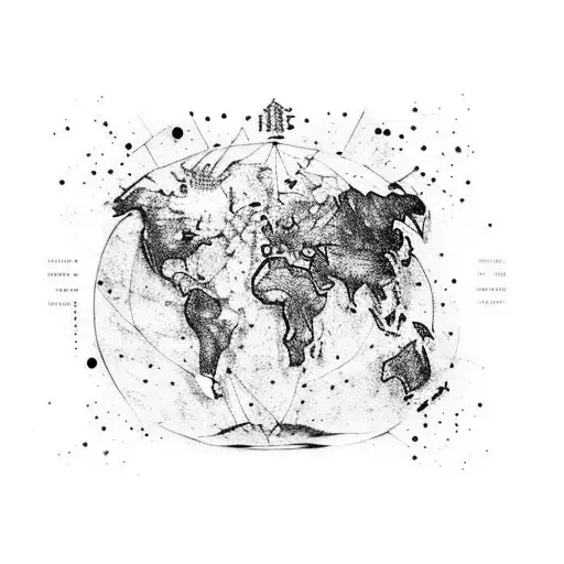 Deep Plate With The Outline Of The Continents In Kintsugi Style Filled With Water