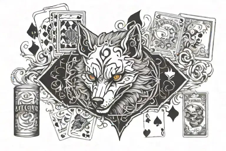 Cards Joker Alcohol Cocaine Wolf