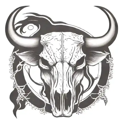Bull Skull Facing Forward