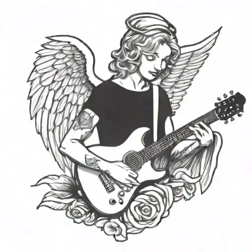 Angel Holding Guitar