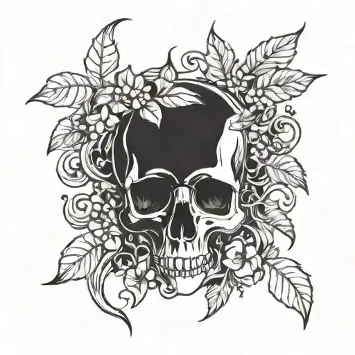 Skul And Plant Vines