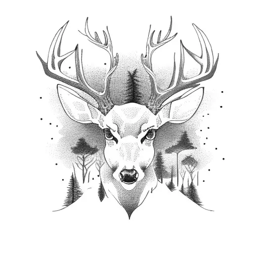 Deer Fish Woods Trees