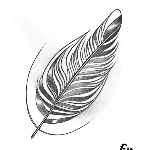 Bird Feather With The Name Nancy As Morse Code In The Feather Branch