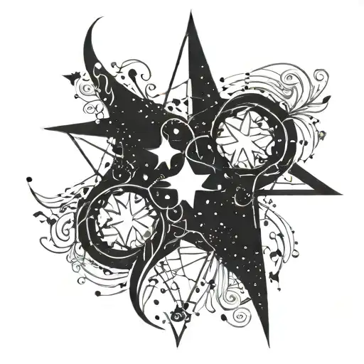 Twin Flame Intertwined With A Heart And Star Constellation