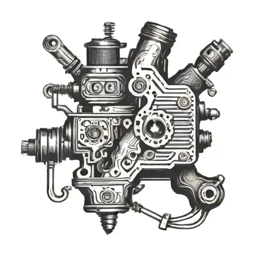 Hand Tattoo Machine Surrounded