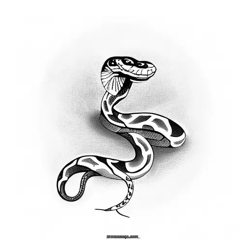 Snake In P Form With Black Background