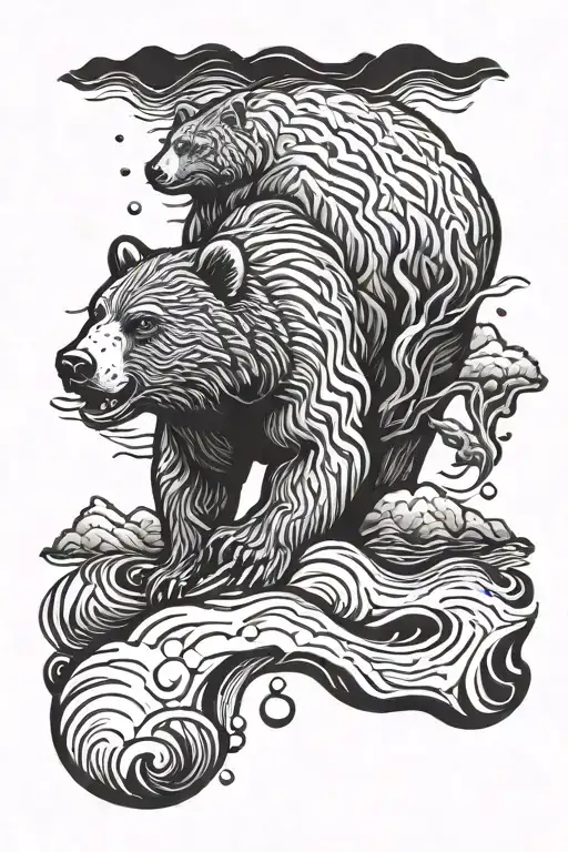 River And Bear Water Flowing