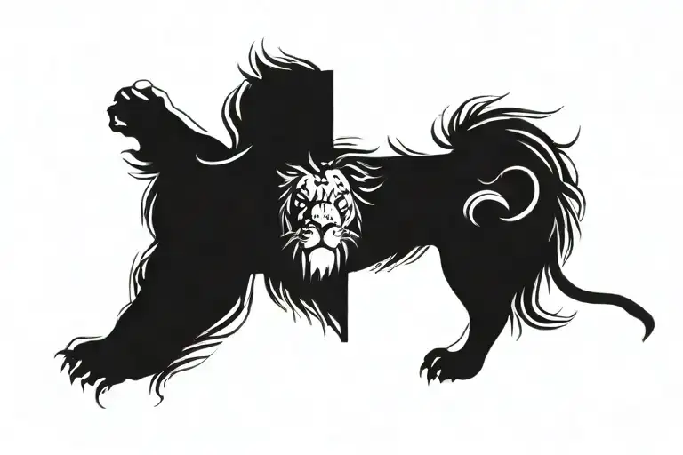 Lion With A Cross That Says Lion Of Judah