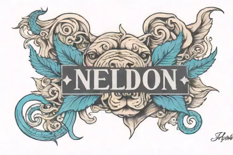 Pitbull Head And My Son's Name Tattoo Design