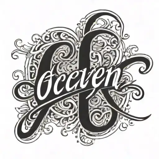 The Name Ocaren In Cursive With A Blank Background