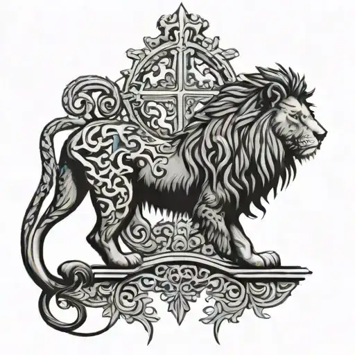 Lion And Cross