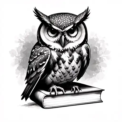 Owl On Books