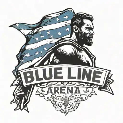 Blue Line Flag With The Man In The Arena Quote