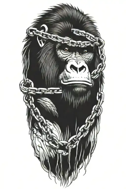 Gorilla Breaking Out Of Chain
