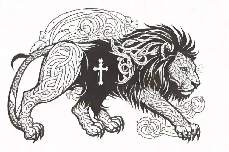 Lion With Cross