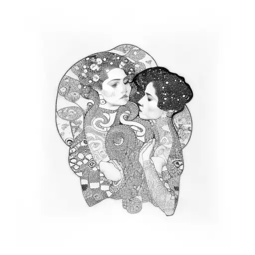 Gustav Klimt Lesbian Kiss