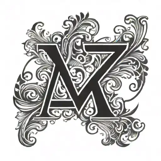 Letter M With A Horizontal Line