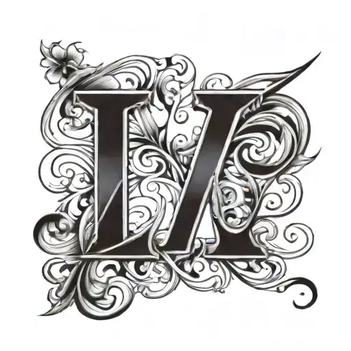 Letter M With A Horizontal Line To Create Two A