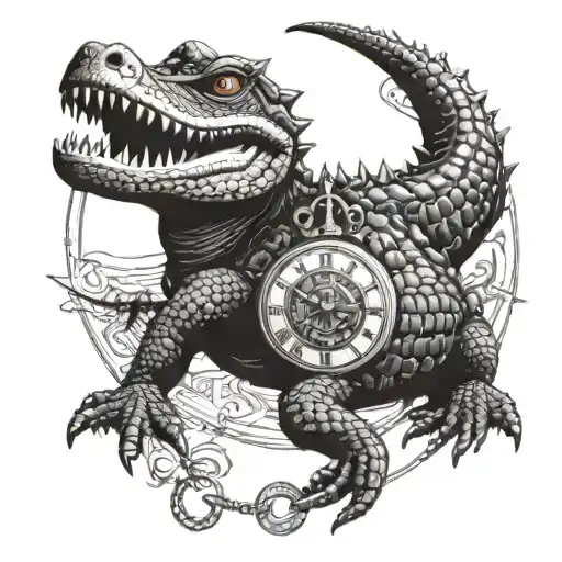Alligator With A Pocket Watch