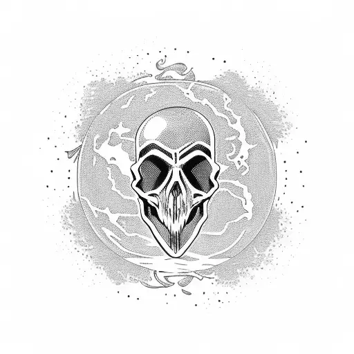 Death Metal Concert Scene With A Skull-shaped Planet In The Background