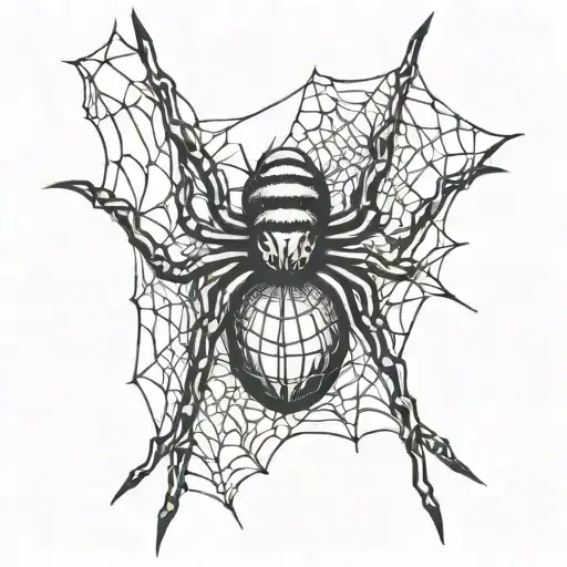 Spider Hanging Form A Web