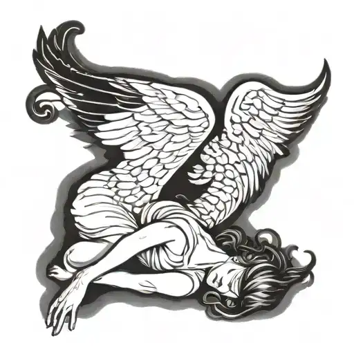 Woman Angel Laying Sideways
