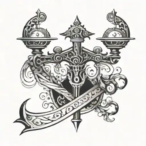 Zodiac Libra Scales Sword Emerging