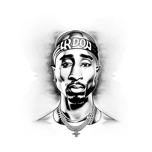 A Tattoo Of A Vintage Car With Tupac's Face As The Driver