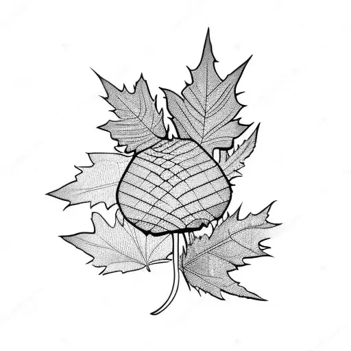 Scottish Thistle And Maple Leaves
