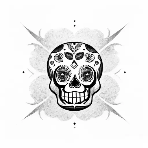 Sugar Skull And Cactus