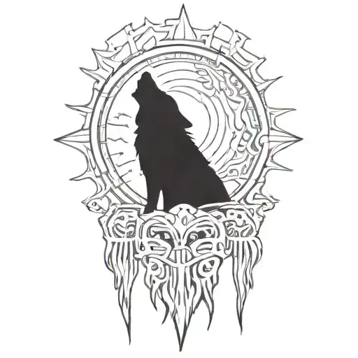 Indian And Wolf Howling