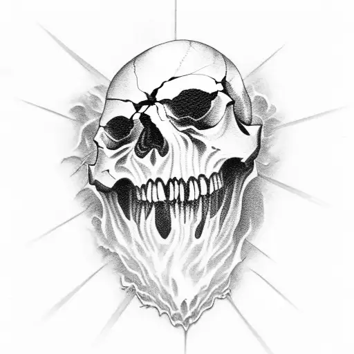 A Demonic Skull Engulfed In Dark Smoke