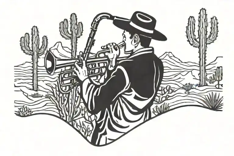 Desert Picasso Cactus Trumpet Player