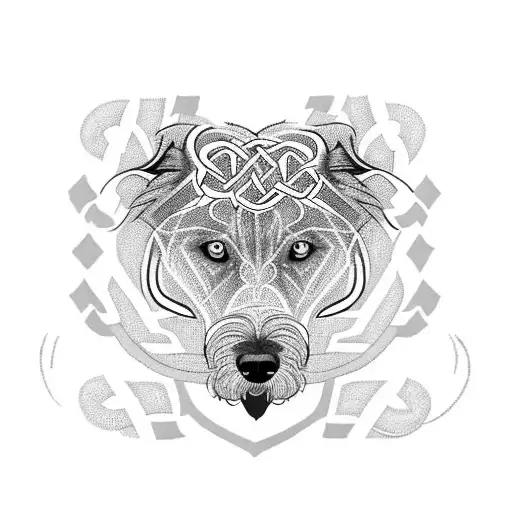 A Celtic Wolfhound With Intricate Knotwork Patterns Inspired By Ireland