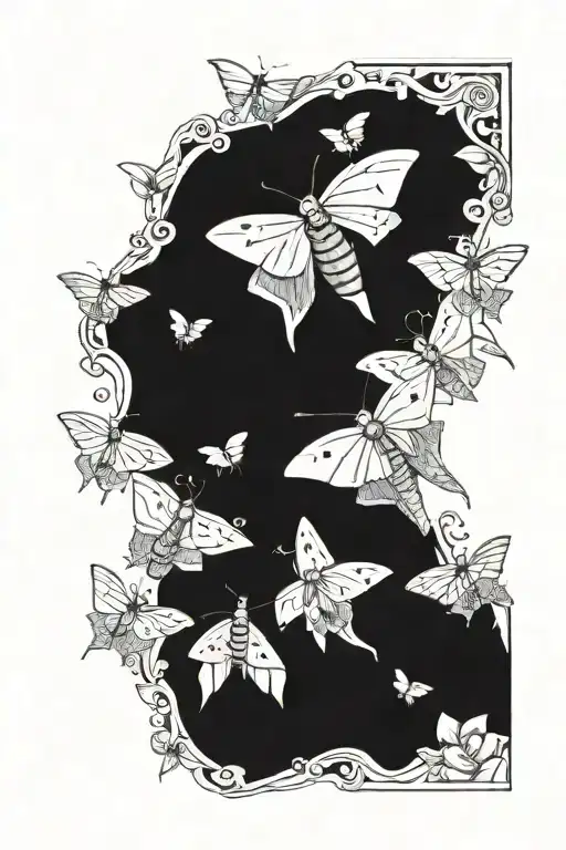 Swarm Of Moths Flying