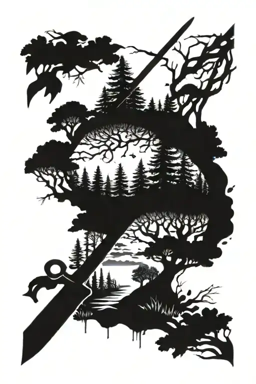 Sword Forest Scene With A Hidden