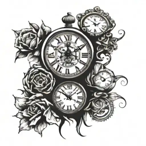 Clock Tattoo For Twins